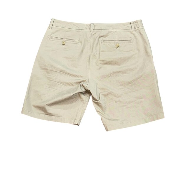 Bonobos The Chino 9" Flat Front Khaki Shorts Size 35 Preppy‎ Golf Button Zipper - Picture 3 of 9